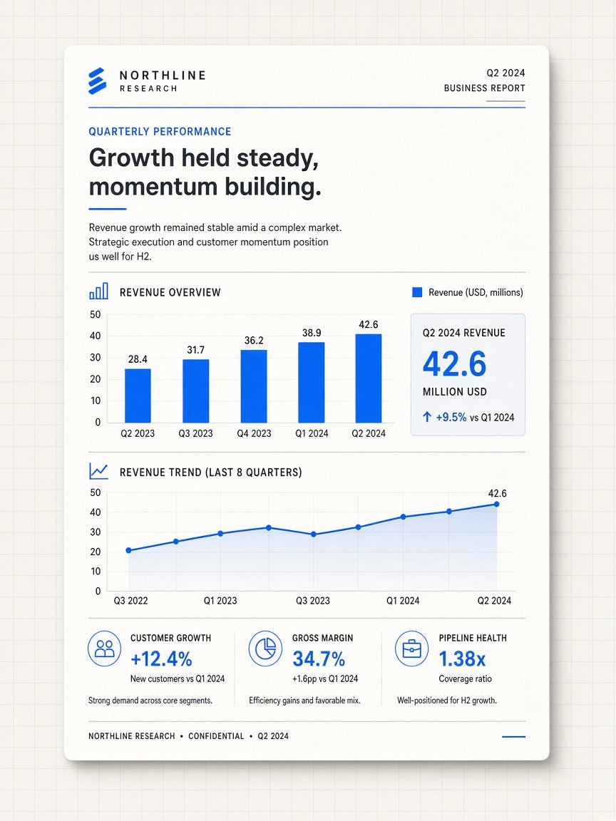 Operations reports and charts mockup on graph paper