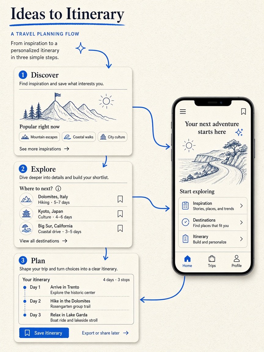 Interface flow and UX screen study mockup with azraq connectors